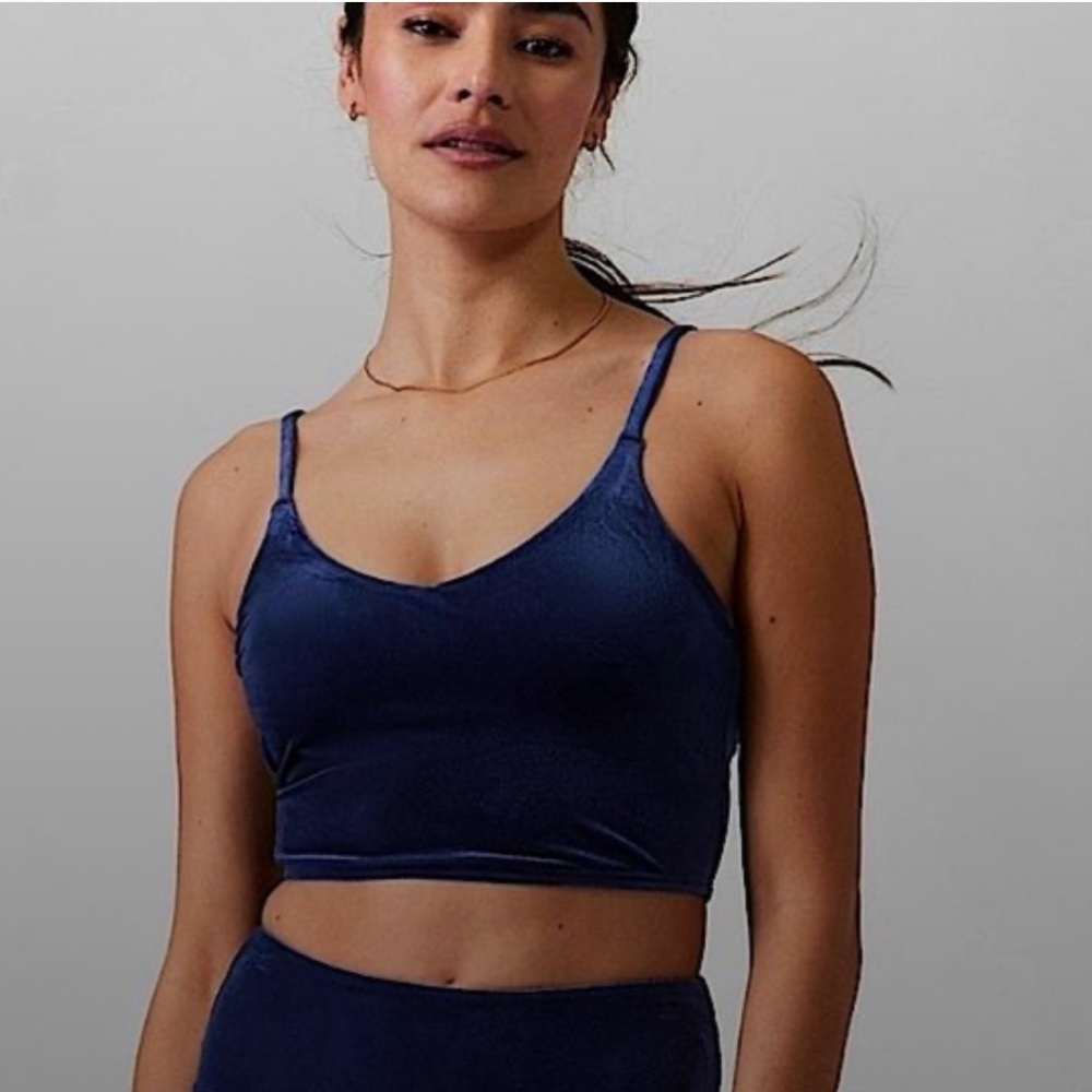Blue Athleta Longline Bra Tank Top XS